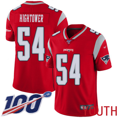 New England Patriots Football #54 100th Season Limited Red Youth Dont a Hightower NFL Jersey->women nfl jersey->Women Jersey
